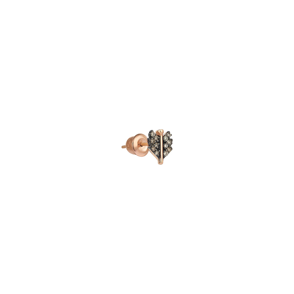 Mini Quill Earring (Single)- Champagne Diamond