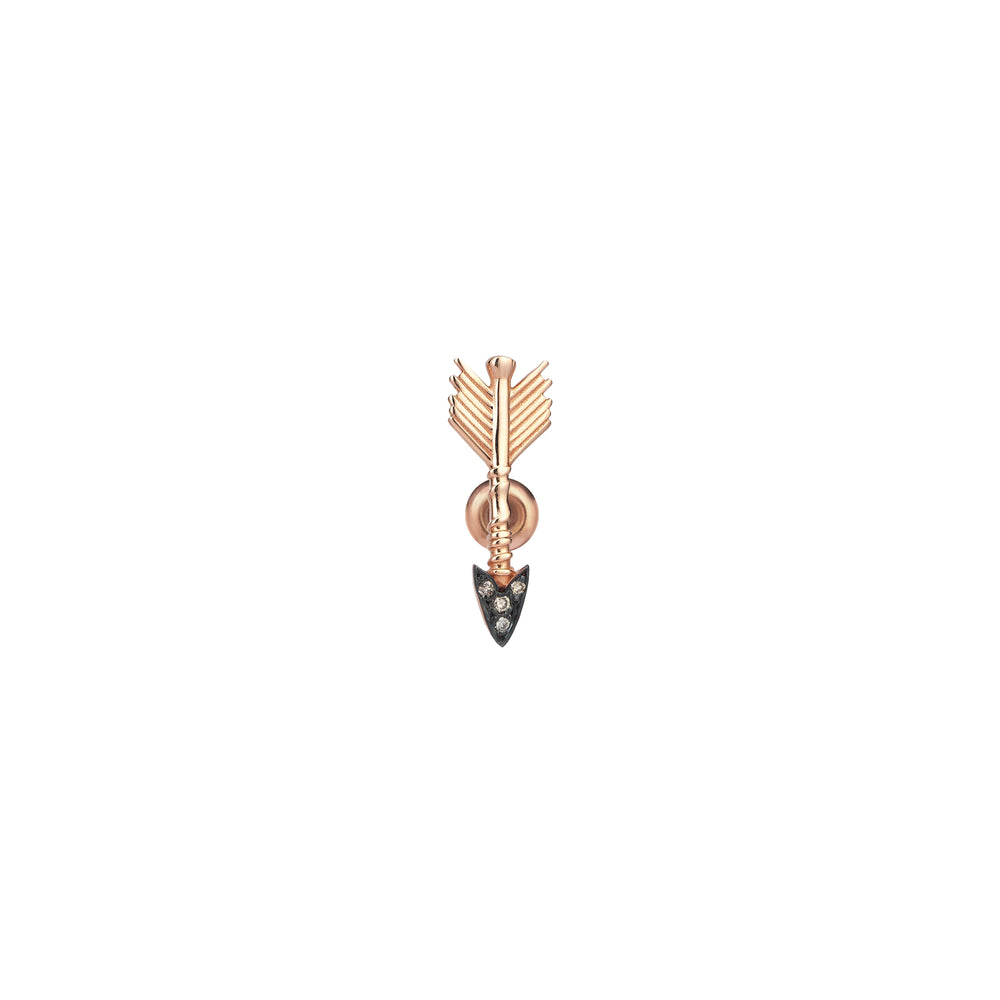 Midi Arrow Stud (Single) - Champagne Diamond