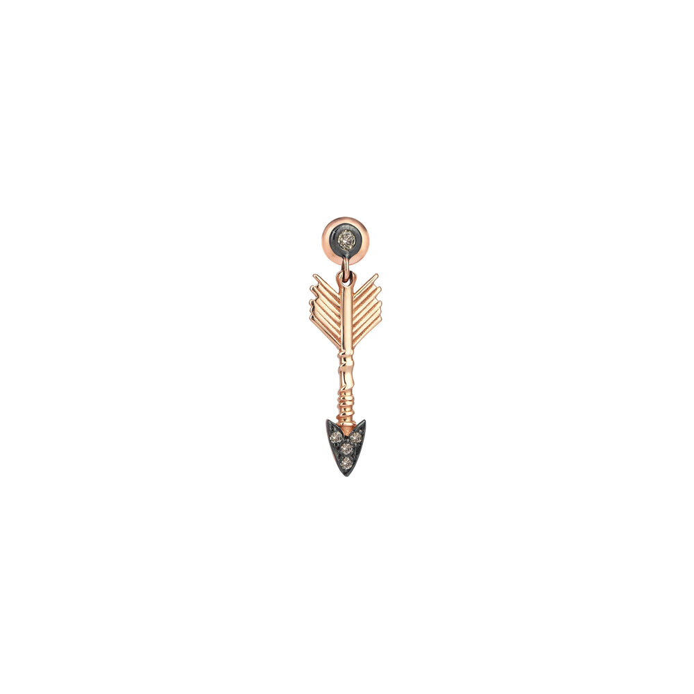 Solitaire Arrow Eardrop (Single) - Champagne Diamond