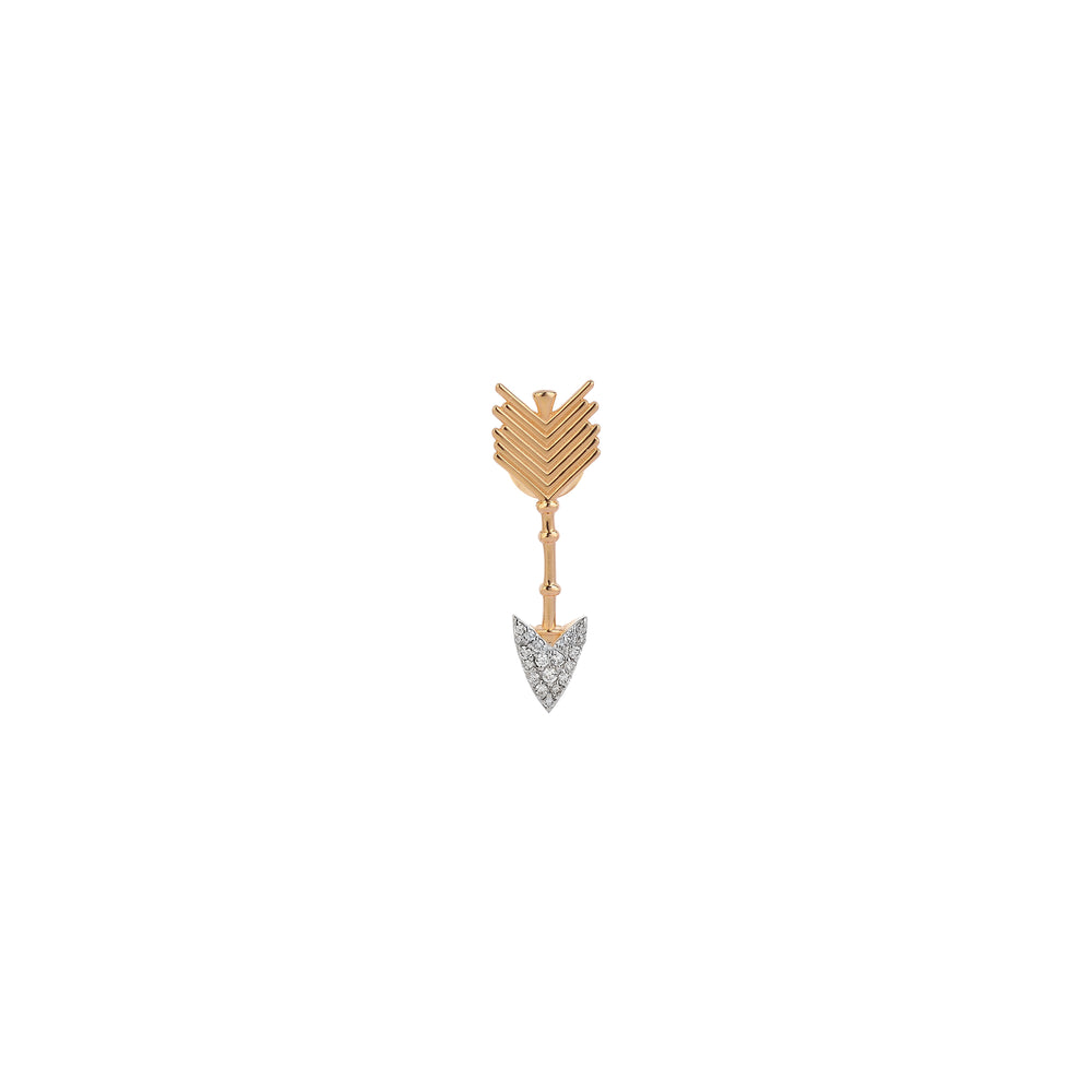 Large Arrow Stud (Single) - White Diamond