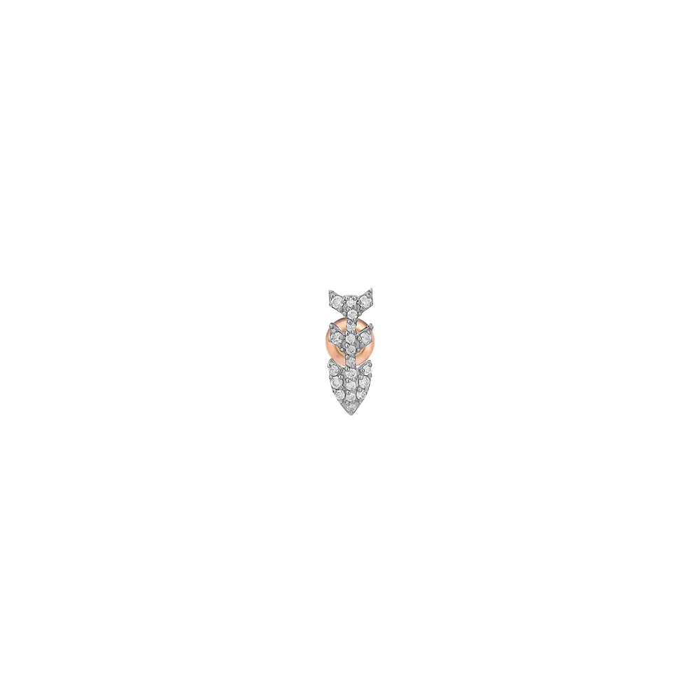 Pave Dart Stud (Single) - White Diamond