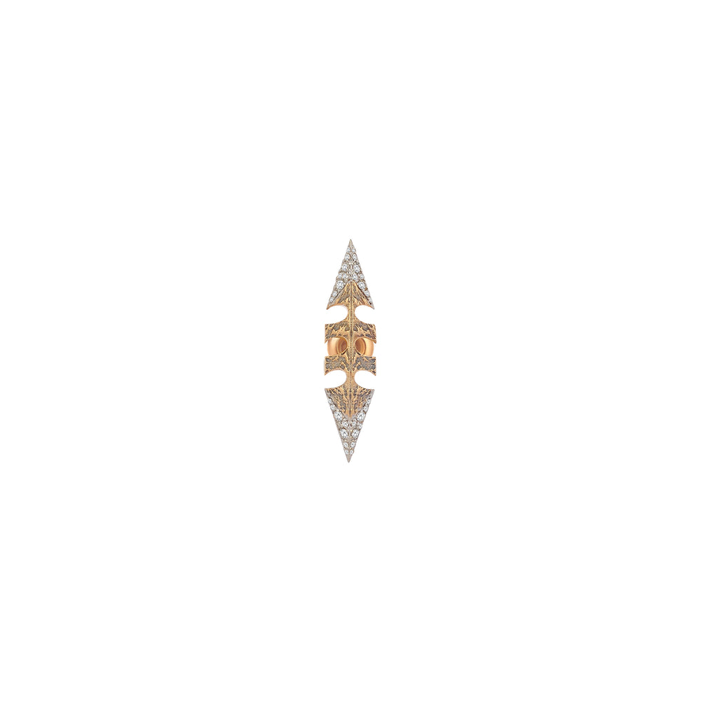 Double Sided Arrow Earring (Single) - White Diamond