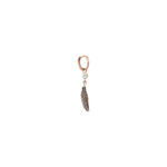 Solitaire Feather Hoop (Single) - White Diamond