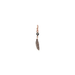Solitaire Feather Hoop (Single) - Champagne Diamond