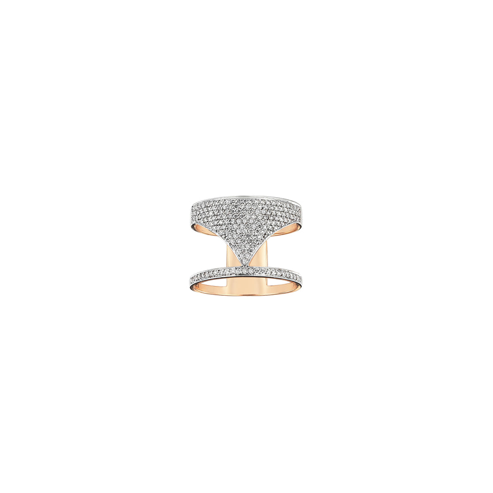 Pave Spear Ring - White Diamond