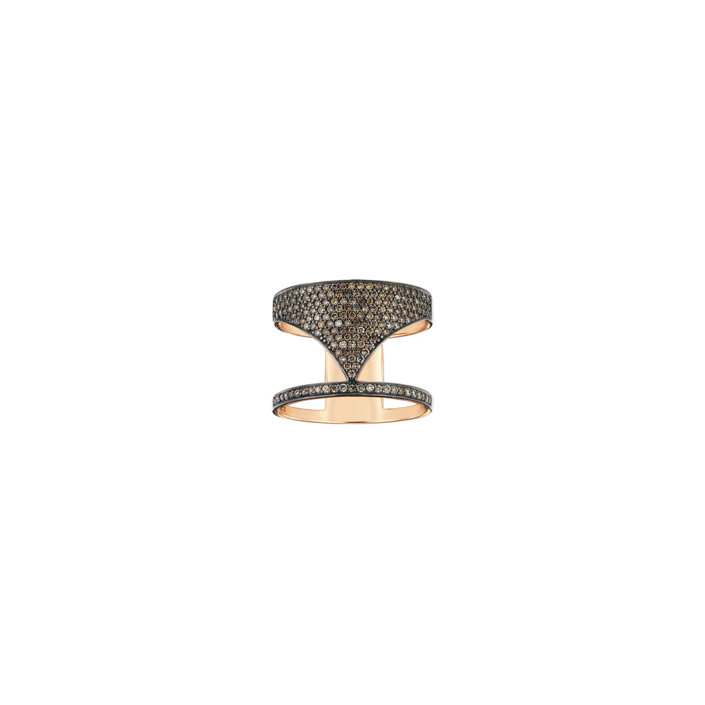 Pave Spear Ring - Champagne Diamond