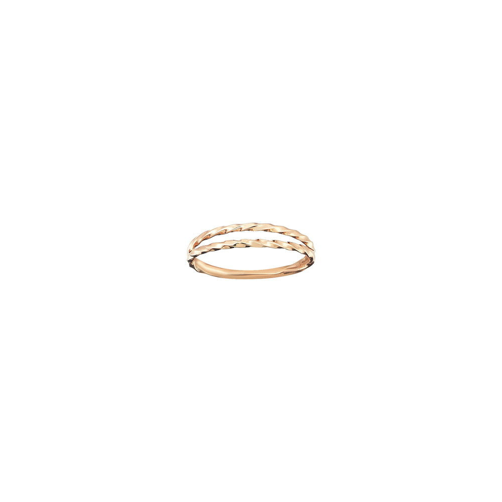 2 Row Twist Ring - Gold