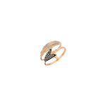 2 Row Feather and Arrow Ring - Champagne Diamond