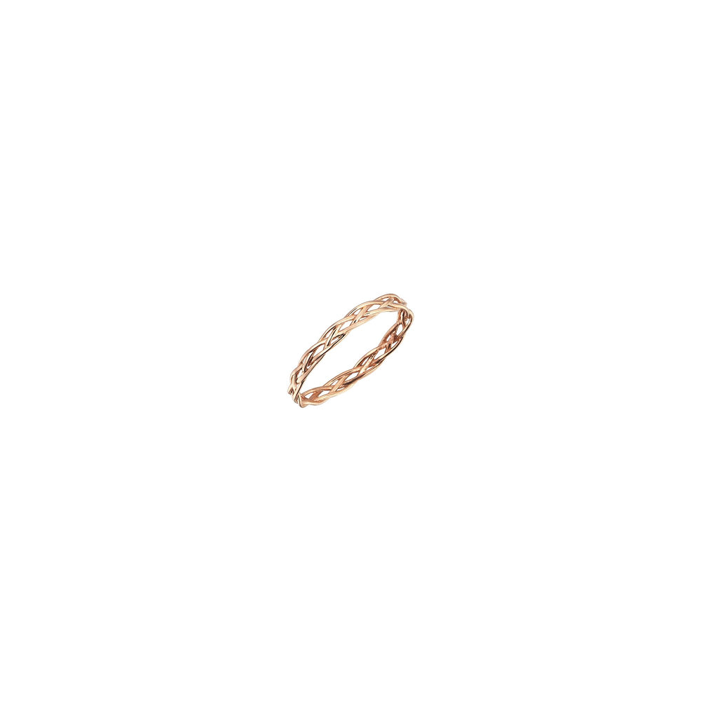 Thin Wire Knit Ring - Gold