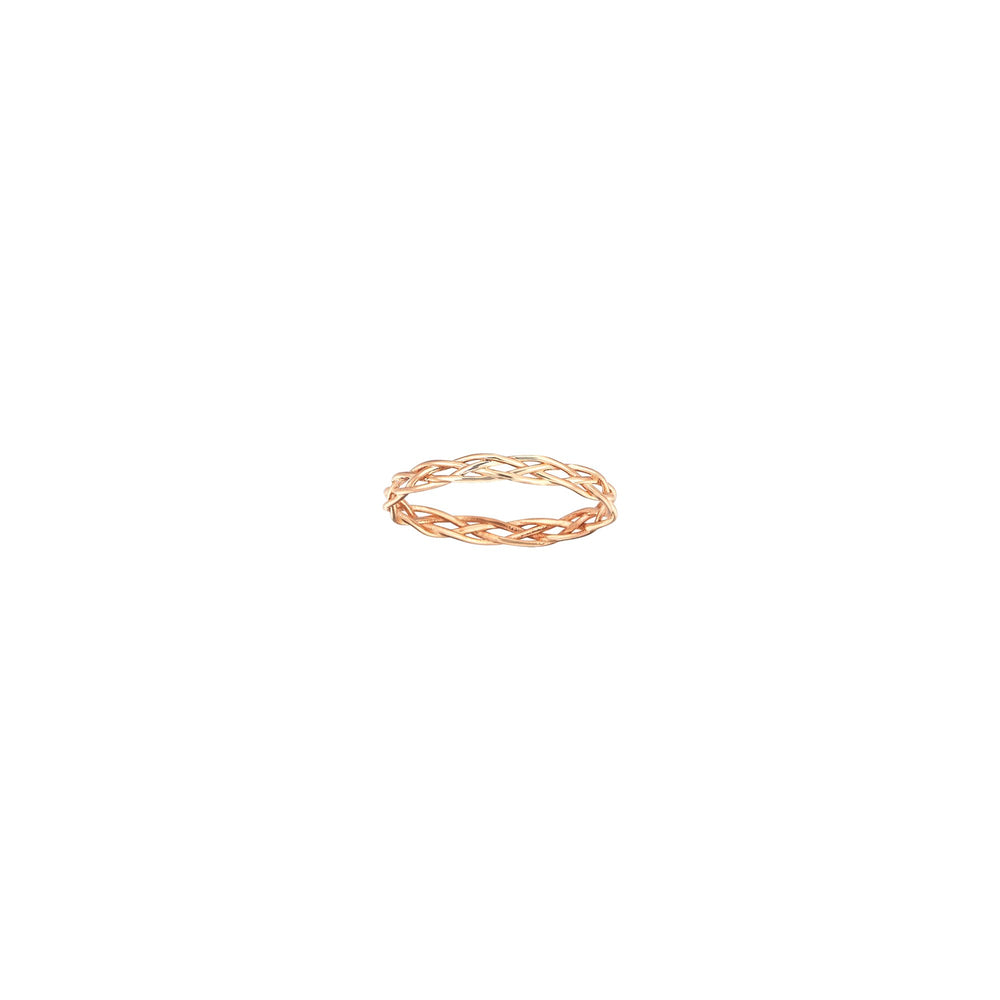 Thin Wire Knit Ring - Gold