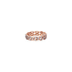 Thick Wire Knit Ring - White Diamond